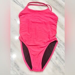 Jolyn Brandon hot pink onesie swimsuit size 28 in great condition